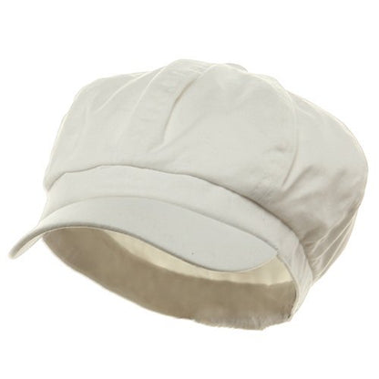 e4Hats.com Cotton Elastic Newsboy Cap - color: White, size: Medium-Large