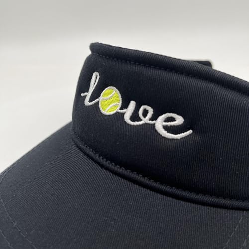 Embroidered Pickleball Visor Men Women,Gifts for Pickleball Lovers - color: Black, style: Tennis Love
