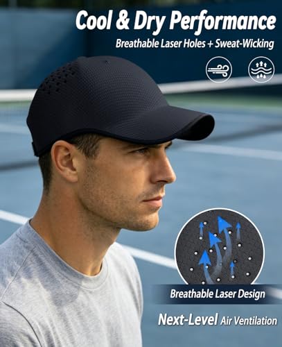 ZOORON Uncrushable Baseball Cap, Seamless Hats with Breathable Air Holes - color: Black