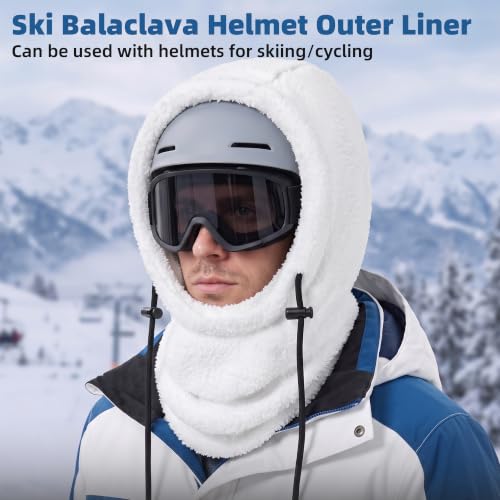 Ski Mask Balalclava Windproof Face Mask Warm Fleece Neck Cover for Cold Weather Helmet Hood for Men & Women - color: B10-2pcs(black+white)
