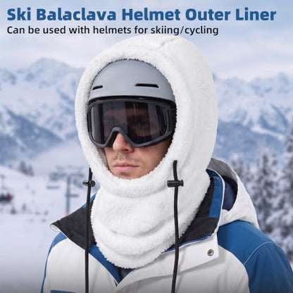 Ski Mask Balalclava Windproof Face Mask Warm Fleece Neck Cover for Cold Weather Helmet Hood for Men & Women - color: B10-2pcs(black+white)