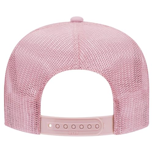 OTTO Cap 5 Panel High Crown Foam Front Mesh Back Trucker Hat, One Size - color: 012 - Soft Pink