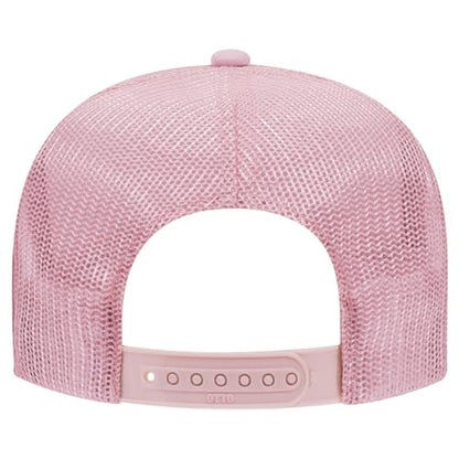 OTTO Cap 5 Panel High Crown Foam Front Mesh Back Trucker Hat, One Size - color: 012 - Soft Pink