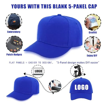 12 Pack Seamless Baseball Caps Wholesale Bulk - No Center Seam, DIY Friendly, Adjustable Breathable Lightweight for Men Women - color: Mixing Colors