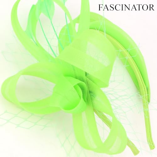 Fascinators Hats for Women, Fascinator Headband Tea Party Hat - color: Grass Green