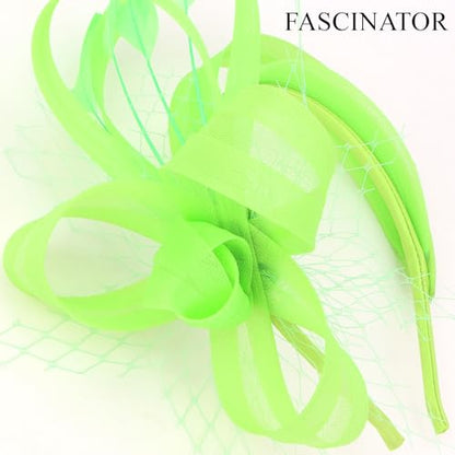 Fascinators Hats for Women, Fascinator Headband Tea Party Hat - color: Grass Green