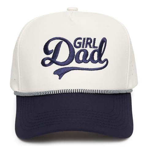 Funky Junque Golf Trucker Hat - color: Girl Dad - Navy/Beige