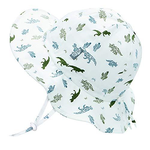 JAN & JUL Adjustable Cotton Floppy Sun Hat with 50+ UPF Protection for Boys - color: Dino, size: 5-12 Years