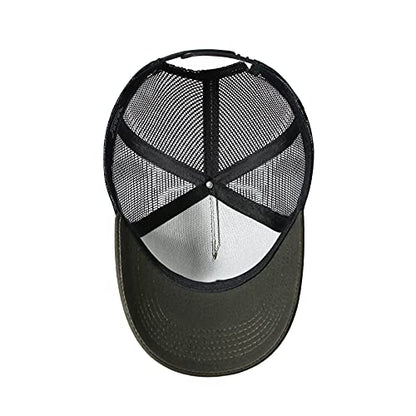 American Flag Trucker Hat - Snapback Hat, Baseball Cap for Men Women - Breathable Mesh Side, Adjustable Fit - for Casual Wear - color: Olive/Black