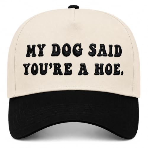 Funny Trucker Hats Embroidered Vintage Snapback Hat for Women Put It On My Husband's Tab Hats Gag Gifts Baseball Cap Red - color: My Dog Black