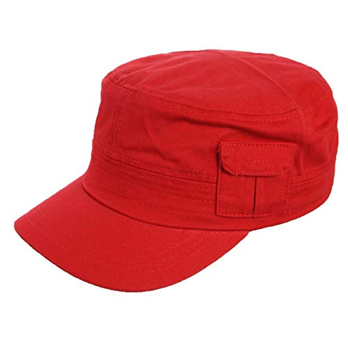 Baseball Cap Plain Pocket Cadet Patrol Military Hats Camo Army Caps Fashion - color: Red