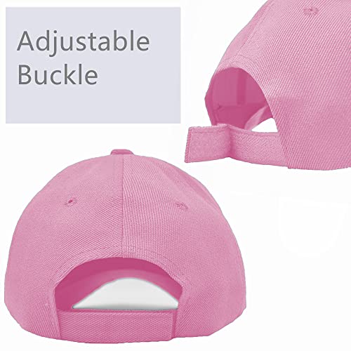Glory Max Plain Baseball Cap Hook & Loop Strap Adjustable Solid Blank Curved Visor Hat - color: Pink