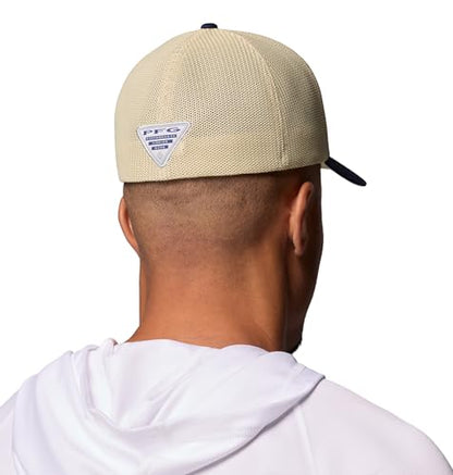 Columbia Unisex PFG Logo Mesh Ball Cap - color: Collegiate Navy/Fish Flag, size: XX-Large