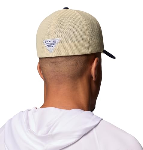 Columbia Unisex PFG Logo Mesh Ball Cap - color: Collegiate Navy/Fish Flag, size: Small-Medium