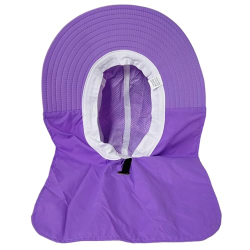 Packable and Adjustable Mesh Boonie Sun Hat with Neck Flap - color: Purple