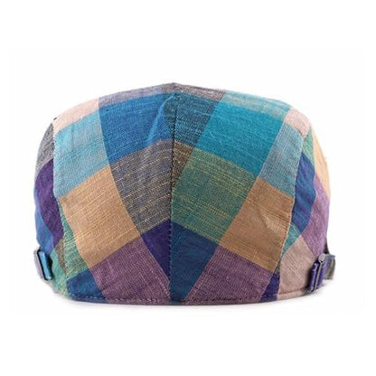 Men's Plaid Striped Newsboy Ivy Flat Driving Golf Cap - color: 7#