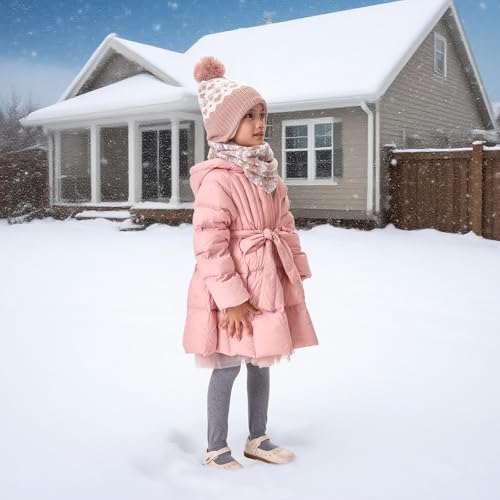 Moon Kitty Baby Girls Earflaps Knit Hats Infant Baby Beanies6-12Months - color: Pink Heart, size: 6-12 Months