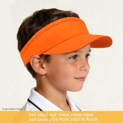 WILLPORT Kids Adjustable Cotton Visor Sun Hat,6-12Y - color: Orange