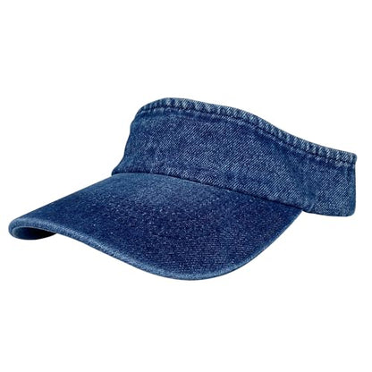 Sun Visors Hat Women Jean Denim Retro Sports Cap Summer Golf Beach Tennis Adjustable Hats - color: Blue