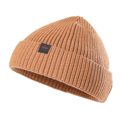 Fisherman Beanie Hats for Men Women,Knit Trawler Skull Cap,Watch Cap,Spring Fall Winter Warm Short Hats - color: (Thick Stretchy)-camel-m