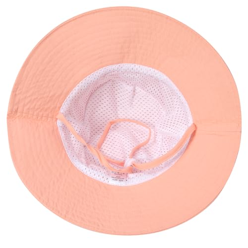 55cube Baby & Toddler Sun Hat UPF 50+ Bucket Hat with Chin Strap - color: 1pack Peachy Pink, size: 6-24 Months