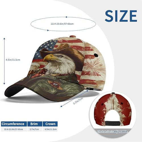 Lightweight Sweat Wicking All Over Print Baseball Cap Bold Graphic Sports Cap for Running, Gym - color: Eagle Flag