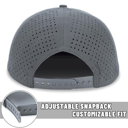 American Flag Baseball Cap, Flat Bill Brim Hat for Men Women, Patriotic Mesh Snapback Hats - color: Dark Grey