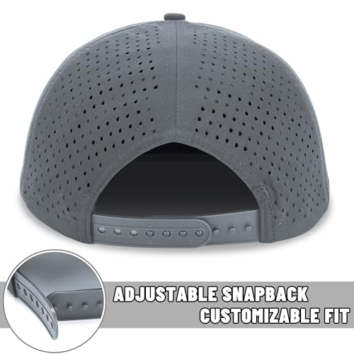 American Flag Baseball Cap, Flat Bill Brim Hat for Men Women, Patriotic Mesh Snapback Hats - color: Dark Grey