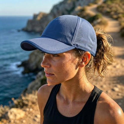 HH HOFNEN Quick Dry Baseball Hat Unstructured Athletic Golf Cap Women Men - color: 1-navy