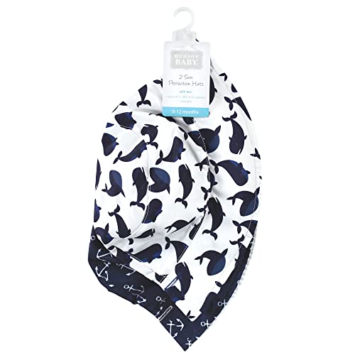 Hudson Baby Baby Hudson Baby Unisex Baby Sun Protection Hat - color: Whale Anchor, size: 0-12 Months