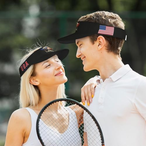 United States 250th Anniversary Hat USA Est 1776 America Patriotic Visor Cap Adjustable Sun Hat for Women Men Sports Beach - color: Black9