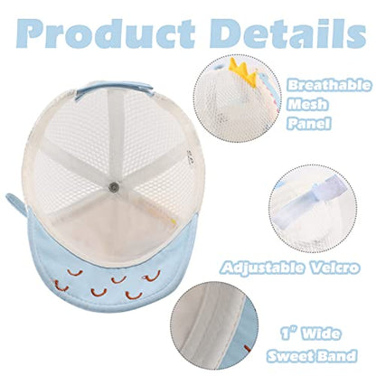 JANGANNSA Baby Duck Cap Infant Kids Sun Hat Bear Cute Cartoon Caps Spring Summer - color: Polka Mesh Blue, size: 3-18 Months