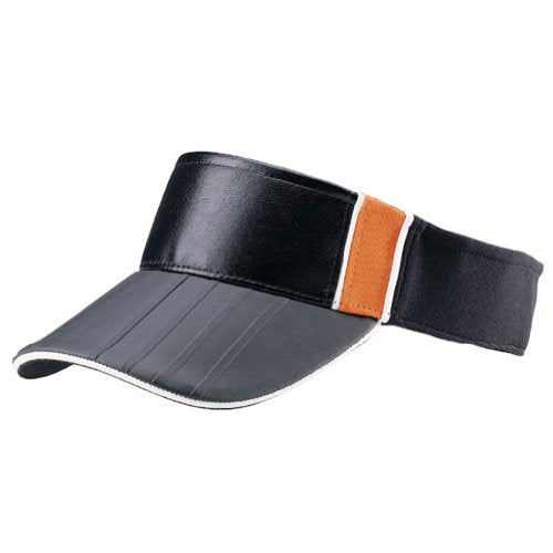 MCap PU Leather Look Front Visor - color: Black/Orange