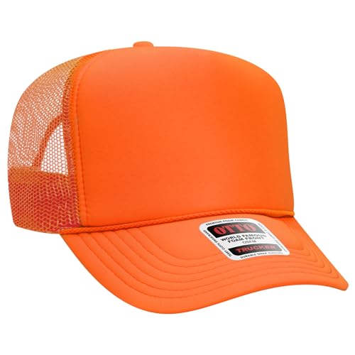 BROTHER TRUCKERS The World's Greatest Neon Colored Trucker Hat Blanks - Wholesale Bulk Unisex Snapback Hats - color: Neon Orange Poly