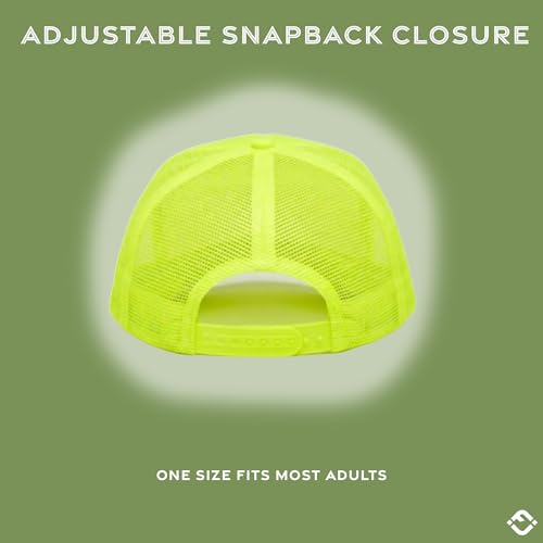 Funky Junque Blank Mesh Foam Lightweight Snapback Trucker Hat - color: 3 Pack - Neon Yellow (All)