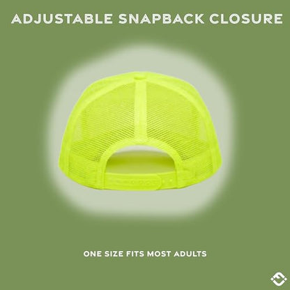 Funky Junque Blank Mesh Foam Lightweight Snapback Trucker Hat - color: 3 Pack - Neon Yellow (All)