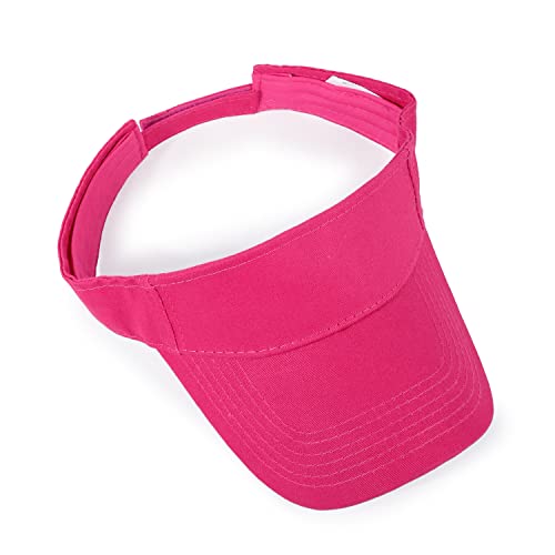 HH HOFNEN Sports Sun Visor Hats Cotton Adjustable Golf Caps for Men Women - color: #1b Solid Hotpink