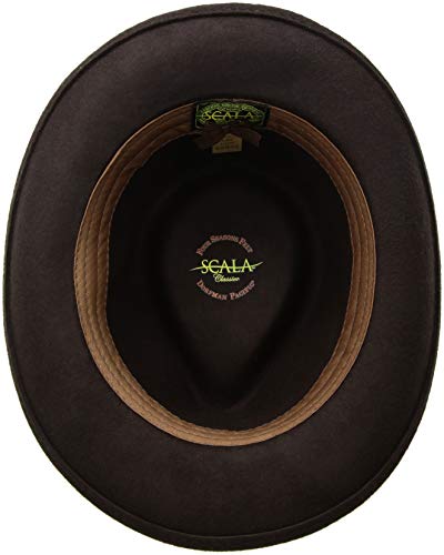 Scala Classico Men's Crushable Wool Felt Fedora - color: Chocolate, size: X-Large