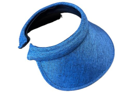 PRO.FASHION Women's Summer Sun UV Protection Visor Wide Brim Clip on Beach Pool Golf Cap Hat-Polyester - color: Tapered Brim - Navy