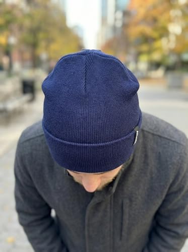 Beanie for Men Women Unisex Winter Hat Cuffed Thick Knitted Beanies Skull Cap - color: Navy