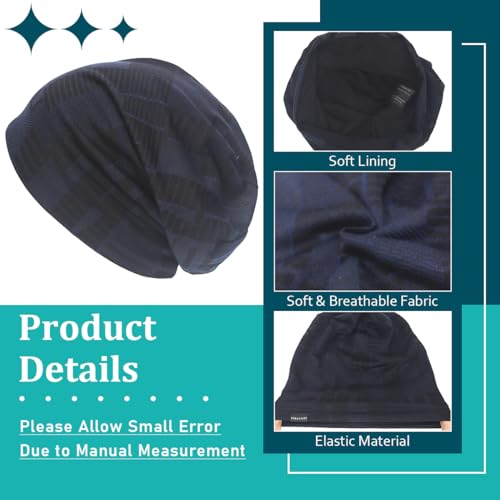 Ruphedy Men Slouchy Beanie Summer Long Oversize Thin Lightweight Skull Cap B011h - color: B403-navy, size: One Size
