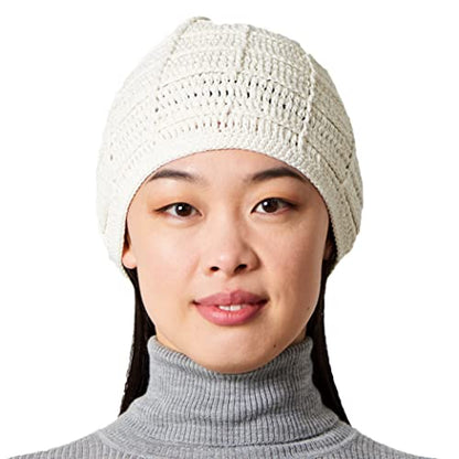 CHARM Mens Summer Beanie Cotton - Womens Crochet Slouch Cap Hand Made Chemo Hat - color: Ivory