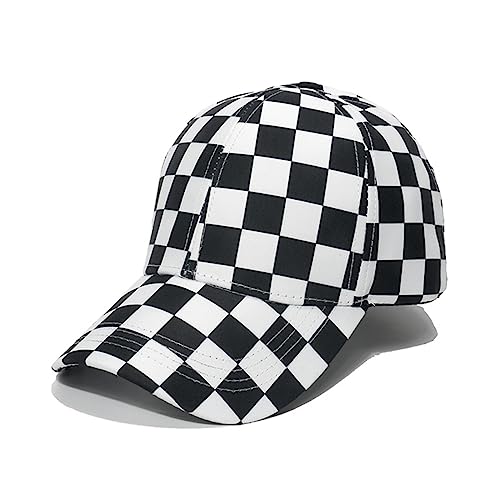 BEARUN Cotton Tie Dye Low Profile Cap Hiphop Baseball Cap Fashion Dad Hat - color: Checkered