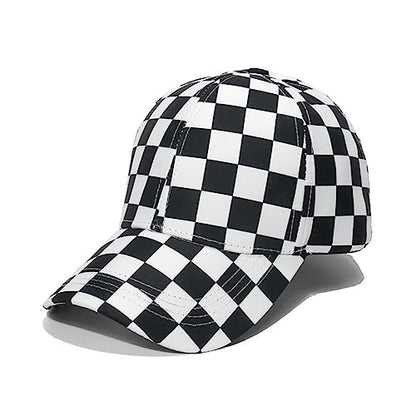 BEARUN Cotton Tie Dye Low Profile Cap Hiphop Baseball Cap Fashion Dad Hat - color: Checkered