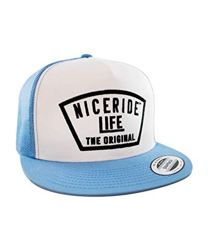 Grinder Embroidered Classic Snapback Trucker Baseball Hat - color: Blue