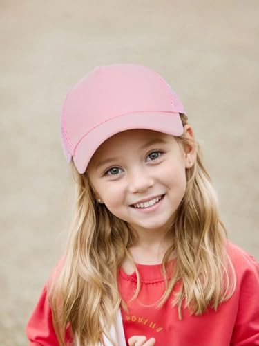 Edoneery Kids Baseball Hat, Adjustable Cotton Cap - color: Mesh-pink, style: 3-8 Years