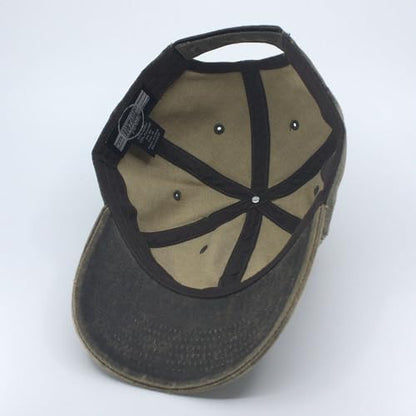 Heavy Washed Coated Canvas Wax-Look Adjustable Low Profile Men Women Baseball Cap - color: Unstructured Brown M