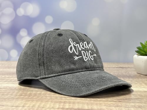 Adjustable Embroidery Animal Baseball Hat for Kid Toddler Child - color: Dream Big (Washed Black)