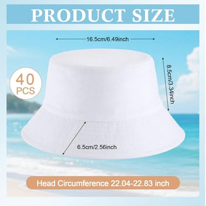 Mepase Bucket Hat Bulk, Cotton Summer Cap Summer Solid Color Beach Getaway Fisherman's Hat for Women Men - size: Medium