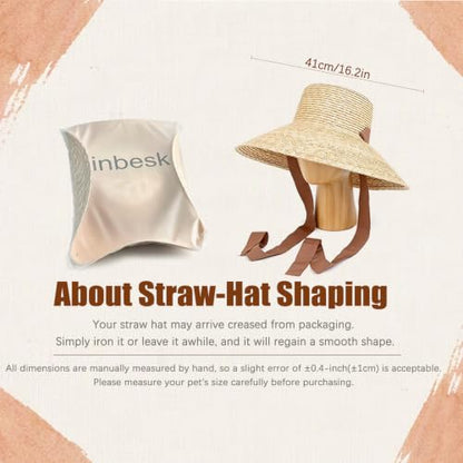 Women Wide Brim Straw Hat with Chin Strap Summer Sun UV Sun Protection Beach Hat Wind Lanyard